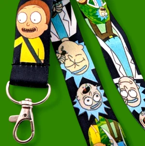 RICK & MORTY LANYARD cartoon Sanchez Neck Strap Key Chain ID Tag School Work Z1 - Picture 1 of 3