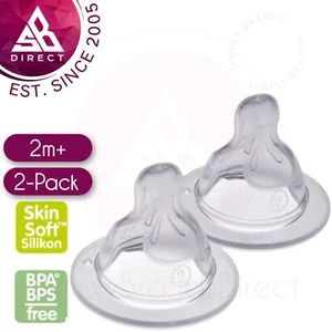MAM Teat Medium Flow│Fits all MAM Baby Bottle│Baby Feeding Essentials│Size 2│2pk - Picture 1 of 4