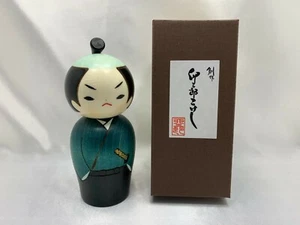 Kokeshi Doll Usaburo Samurai Japanese Traditional Wooden Doll - Picture 1 of 8