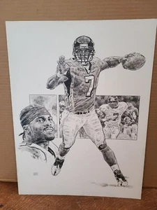 Obras de arte originales de Michael Vick de los Atlanta Falcons por Michael Mellett - Imagen 1 de 3