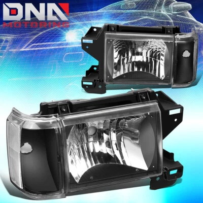 PARA FORD F150 F250 1987-1991 ESTILO BRONCO OE FARO LÁMPARA DE ESQUINA CARCASA NEGRA Foto 1 de 4