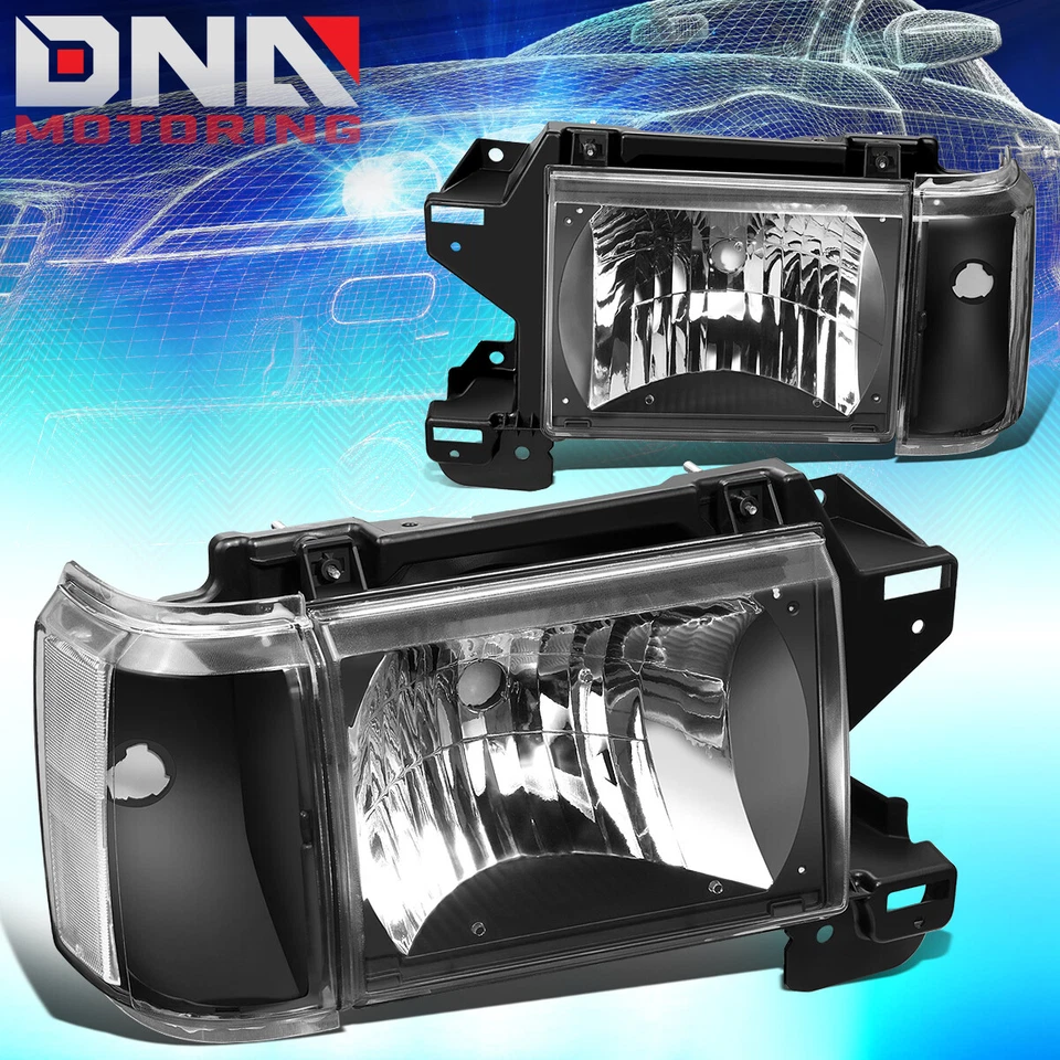 PARA FORD F150 F250 1987-1991 ESTILO BRONCO OE FARO LÁMPARA DE ESQUINA CARCASA NEGRA Foto 1 de 4