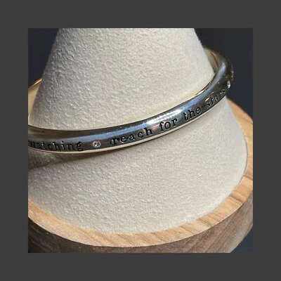 Brazalete Brazalete de Plata Brighton Inspiración Danza Cantar Alcance de las Estrellas Cita Foto 1 de 4