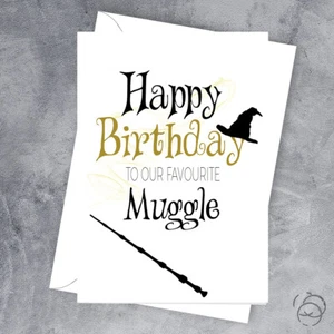 TARJETA DE CUMPLEAÑOS Harry Potter a nuestro muggle favorito - Imagen 1 de 2