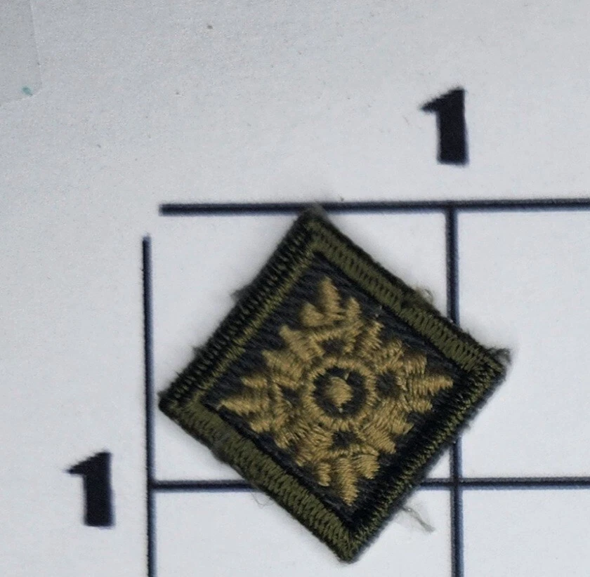Military Rank Pip Patch Cloth Vintage Beige Olive Sew On - Image 1 of 1