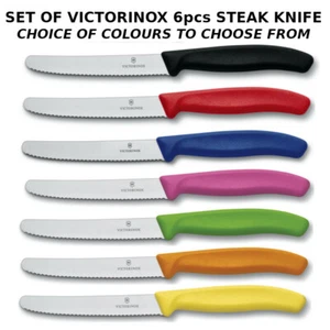 Victorinox Set of 6pcs Serrated Steak Tomato Sausage Meat Knives - Picture 1 of 17