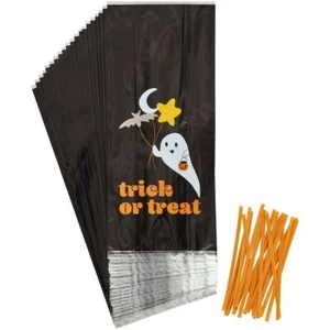 Bolsas Trick or Treat Halloween Ghost Treat corbatas 20 quilates Wilton - Imagen 1 de 2