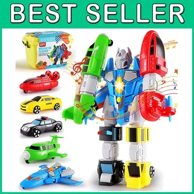 Magnetic Vehicles Playset Toy, Transform to Robot - Image 1 of 4