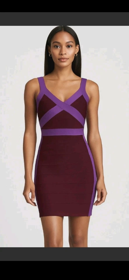 Express Colorblock повязка обтяжку платье фиолетовый/слива романтический классический женский  - Изображение 1 из 4