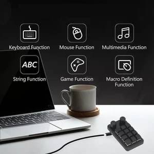 Mini Gaming Keypad 12 Tasten 2 Knöpfe Blauer Schalter Schwarze Farbprogramm CU - Bild 1 von 24