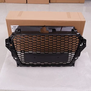 1X RS3 Style Honycomb Sport Front Grille Grill For 2013-2016 Audi A3 S3 8V Black - Picture 1 of 13
