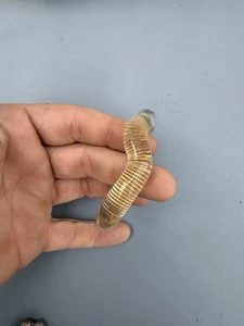 Brazalete Vintage Cristal Transparente con Acento TONO DORADO 3" CRUZADO X4 - Imagen 1 de 2