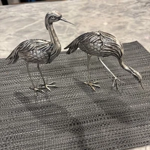 Coppia di aironi spagnoli in argento 850. Unico raro ritrovamento. Bellissimo design - Foto 1 di 6