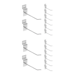 Confezione 2 Ganci Slot Supporto Pannello Serrature di Sicurezza Ganci Espositore Slatwall - Foto 1 di 12