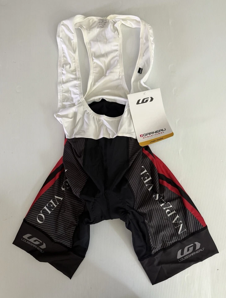 Louis Garneau Neo Power Motion Cycling Bib Shorts Womens Large Black/White Red - Image 1 of 4