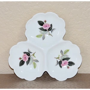 Wedgwood Bone China Hathaway Rose Trifoglio Foglia Relish Vassoio C. 1959-1987 - Foto 1 di 4