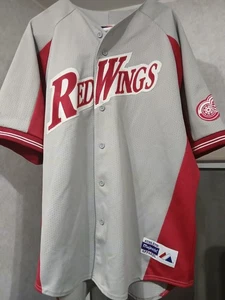 Jersey , Majestic, Red Wings Men Extra Large gray And Red - Picture 1 of 8