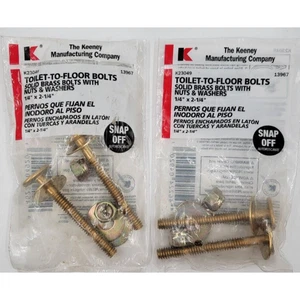 Keeney Toilet-to-Floor Bolts #13967 Snap Off 1/4" X 2 1/4" K23049 Lot of 2  - Picture 1 of 5