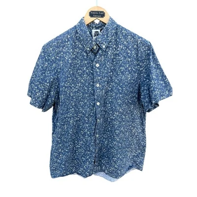 Kennington Shirt Mens XL Button Down Classic Fit Floral Graphics Blue Cotton - Image 1 of 4