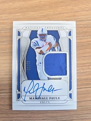 2024 Panini National Treasures MARSHALL FAULK Material Treasures Signatures /49 - Image 1 of 2