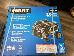 HART 3600-4500Watt Generatore di Gas Portatile - Arresto Automatico, Carb-Compliant - NUOVO - Foto 1 di 2