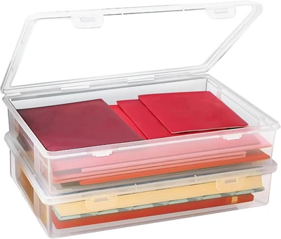 Scatola per File Trasparente Portariviste A4 2Pz Portadocumenti in Plastica Rett - Immagine 1 di 4