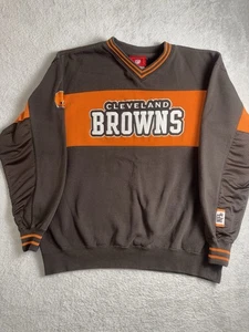 Cleveland Browns Sweater Mens Large Brown Orange NFL Pullover V Neck - Picture 1 of 10