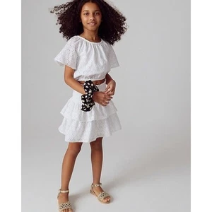 Crewcuts Girls Skirt Top 12-14 Year XL Eyelet Smocked Gathered White Outfit $144 - Picture 1 of 12
