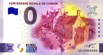 37 CHINON Forteresse royale 2, 2025, Billet Euro Souvenir - Photo 1/2