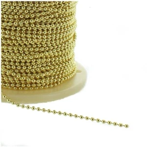 LOTTO DI 3 PIEDI OTTONE PLACCATO 1/8" OD LAMPADA PARTE CATENA A SFERA CON PERLINE #6 TR-710 - Foto 1 di 1