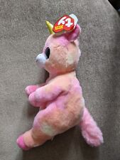 Ty Beanie Bellies Skylar with original tags 9" long pink unicorn plush soft toy