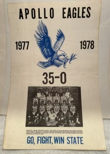 Vtg. Basketball Poster Owensboro Apollo High School Boys 35-0 In 1977-78, 11X17” - Picture 1 of 7