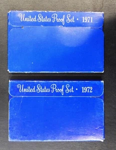 1971 & 1972 - Two US Proof Sets in Original Boxes - Uncirculated, Free Shipping! - Picture 1 of 6