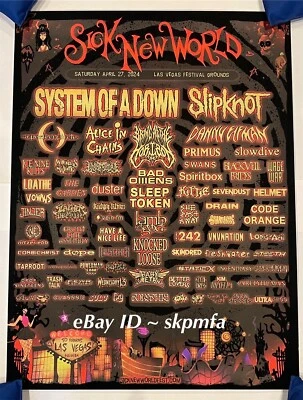 SYSTEM OF A DOWN Poster - Sleep Token 💯 Authentic Merch SICK NEW WORLD 24 - Image 1 of 4