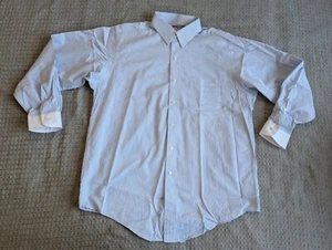 Brooks Brothers Custom Dress Shirt Men 48 Blue White Cuffs Button Up Long Sleeve - Picture 1 of 15