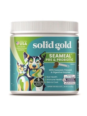 Prebióticos prebióticos enzimas salud digestiva oro macizo perro gato harina marina 09/2027 Foto 1 de 4