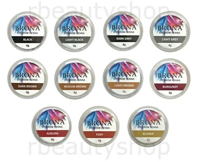 BRONA EYEBROW HENNA Eyebrow Tint / Dye Powder 4g | 11 colours - Image 1 of 4