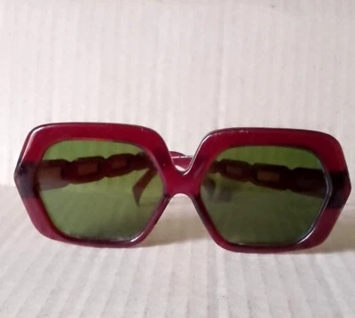Lunettes de soleil soviétiques vintage avec verres en plastique URSS années 60 - Photo 1/4