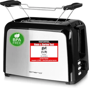 2 Scheiben Toaster Emerio TO-123924 mit Brötchenaufsatz 7 Stufen 750 Watt  - Bild 1 von 6