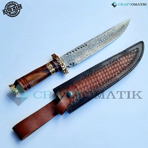 Damastmesser Jagdmesser | ELITE Damaszener Bowie | Damast-Stahl Hunting Knife | - Picture 1 of 10