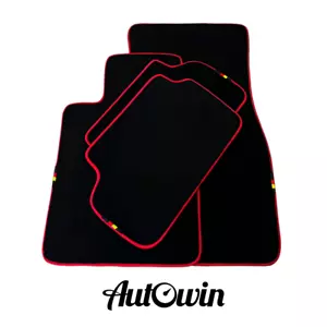 AutoWin Black Floor Mats for BMW 3 Series E36 4-door Sedan (1990–2000) Red Trim - Picture 1 of 13