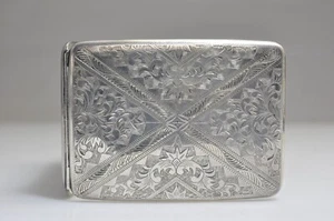 Estuche de cigarrillos vintage de plata de ley 950 Japón TOYOKOKI CPO - 110 gr. -Monograma - Imagen 1 de 9