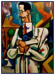 Retrato Paul Alexander Arte Moderno Amadeo Cardoso Patrón de Punto de Cruz Contado - Imagen 1 de 4