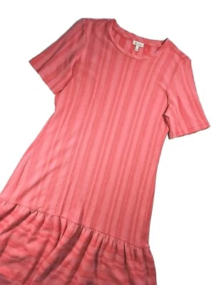 Vestido rosa a rayas ELLA MOSS para mujer L junior algodón elástico tejido cómodo midi Foto 1 de 4