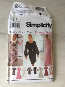 Simplicity 9264 Uncut Factory Folded Size 8 10 12 14 Design Your Own Dress Robe - Picture 1 of 12