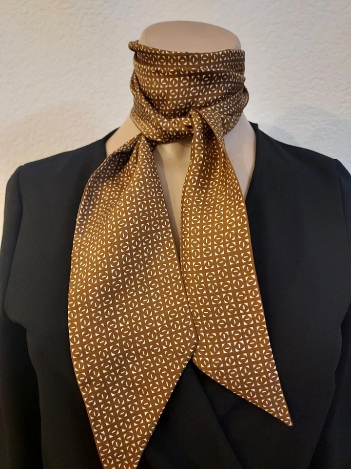 Pañuelo seda Max Mara marrón estampado - Imagen 1 de 1