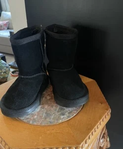 Botas negras The Childrens Place para niñas pequeñas cuero real gamuza talla 6 - Imagen 1 de 12
