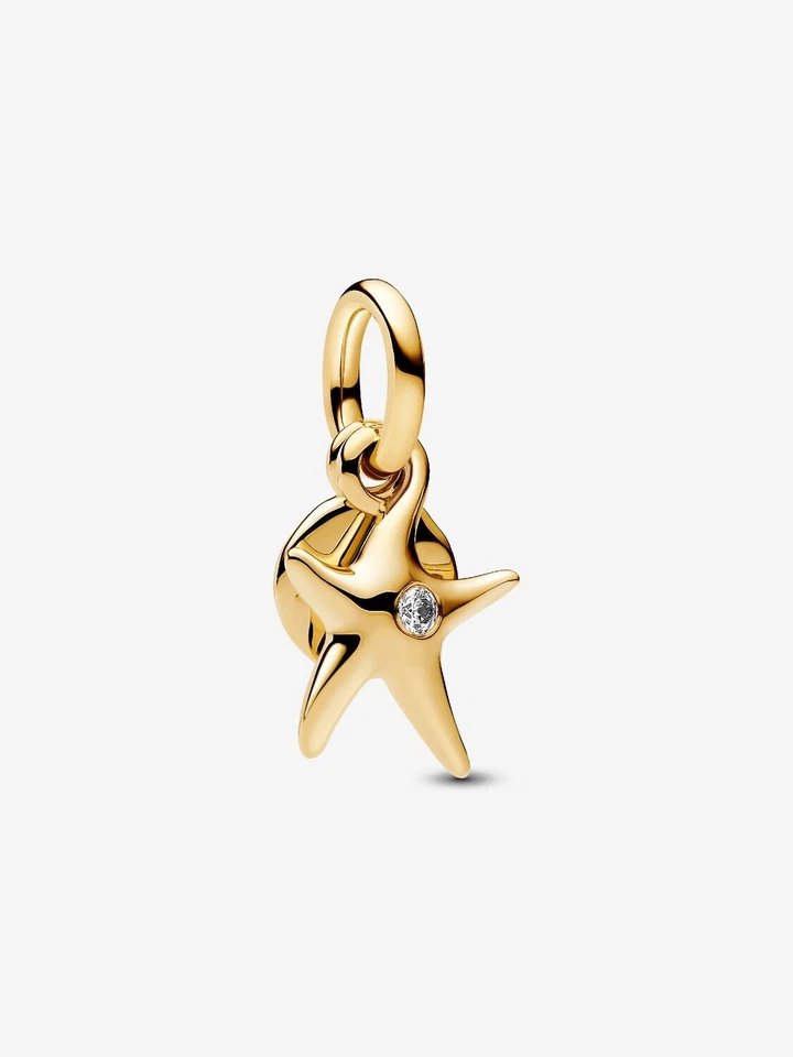 Pandora Moments 14kt. Gold platted Seastar Double Dangle Charm  763892C01 NEU - Bild 1 von 1