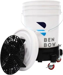 BENBOW Premium Set: Wascheimer 20L Weiß|Schwarz, Deckel, Schmutzsieb, Eimerwagen - Bild 1 von 58