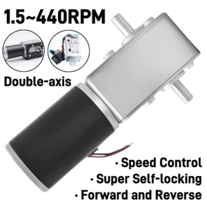 DC12V/24V Double-axis Turbo Worm Gearbox Large Torque Speed Reduction Gear Motor - Bild 1 von 21
